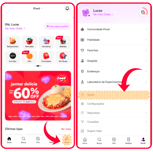 como ativar privacidade dos dados no app do iFood