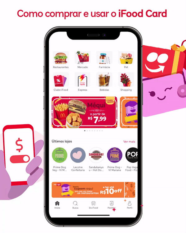 Comprar R$ 10 Reais Ifood Gift Card (BR) Saldo Carteira