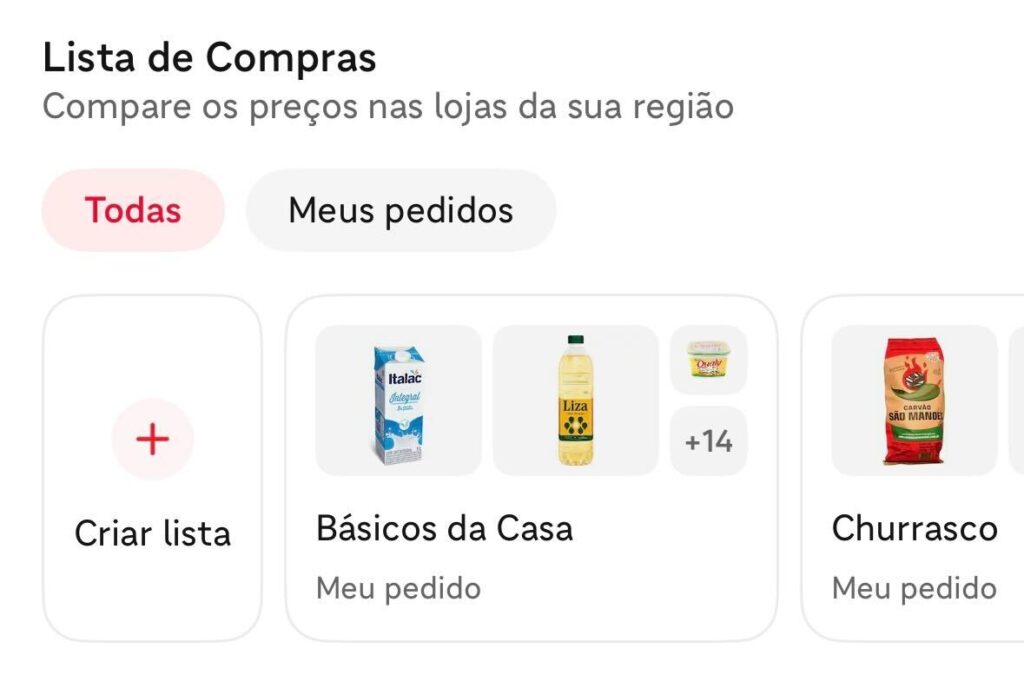 lista de compras no ifood