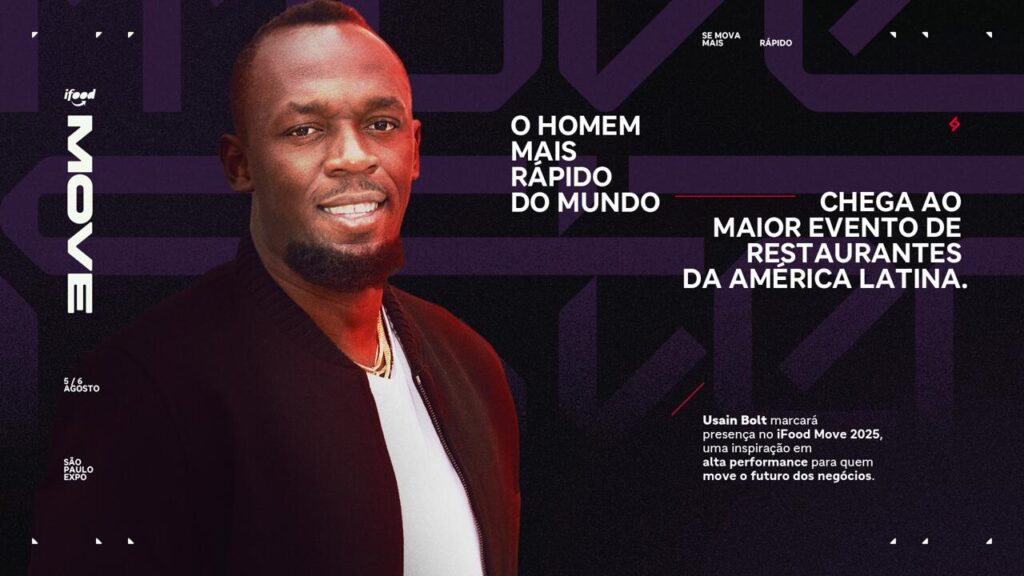 Bolt no palco principal do iFood Move