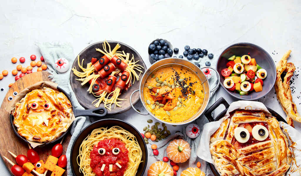 comidas tematicas de halloween em tigelas