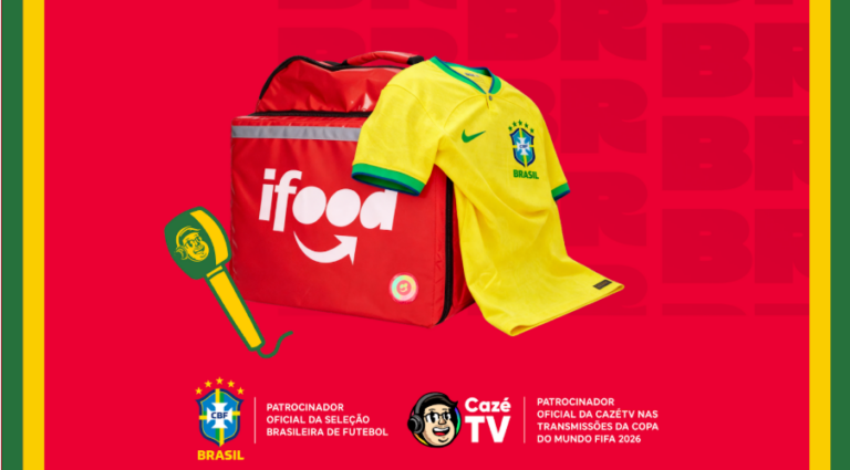 camisa da cbf em cima da bag do ifood